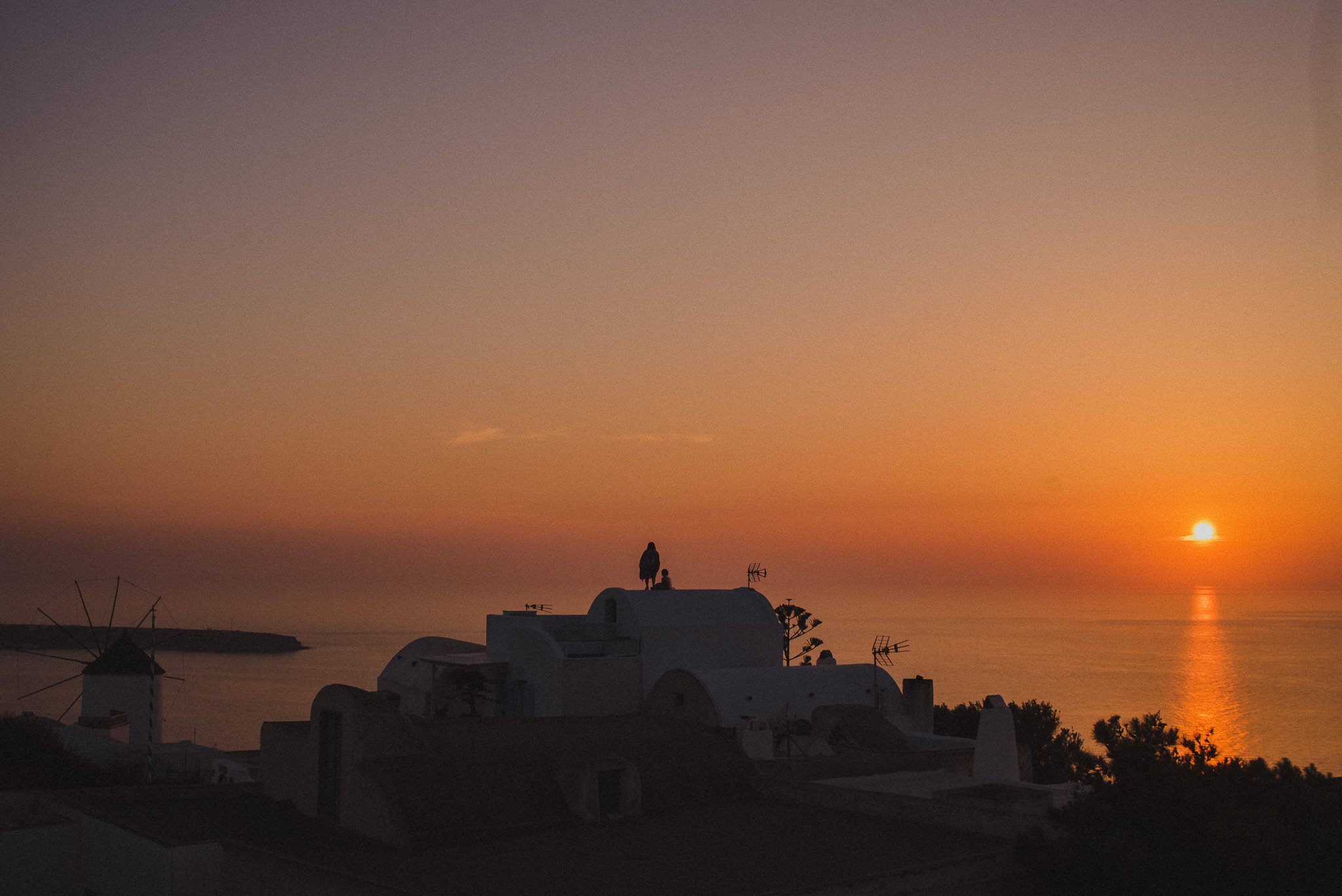 Oia at sunset. I'm stood on the roof of Marcos Rooms - a great place away from the crowds.