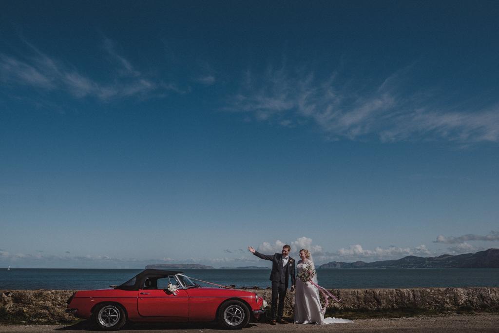 Spectacular views over the Menai Straight from Anglesey, from an Anglesey Wedding Photographer
