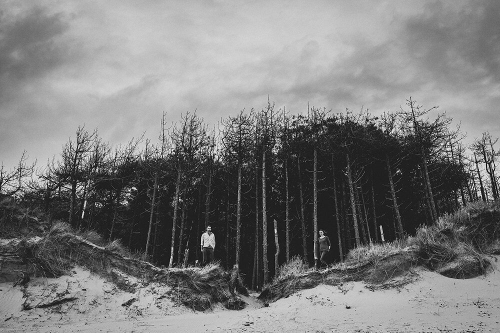 Corsican pines of Newborough forest meet the sand dunes on Traeth Llanddwyn, from an Anglesey Wedding Photographer