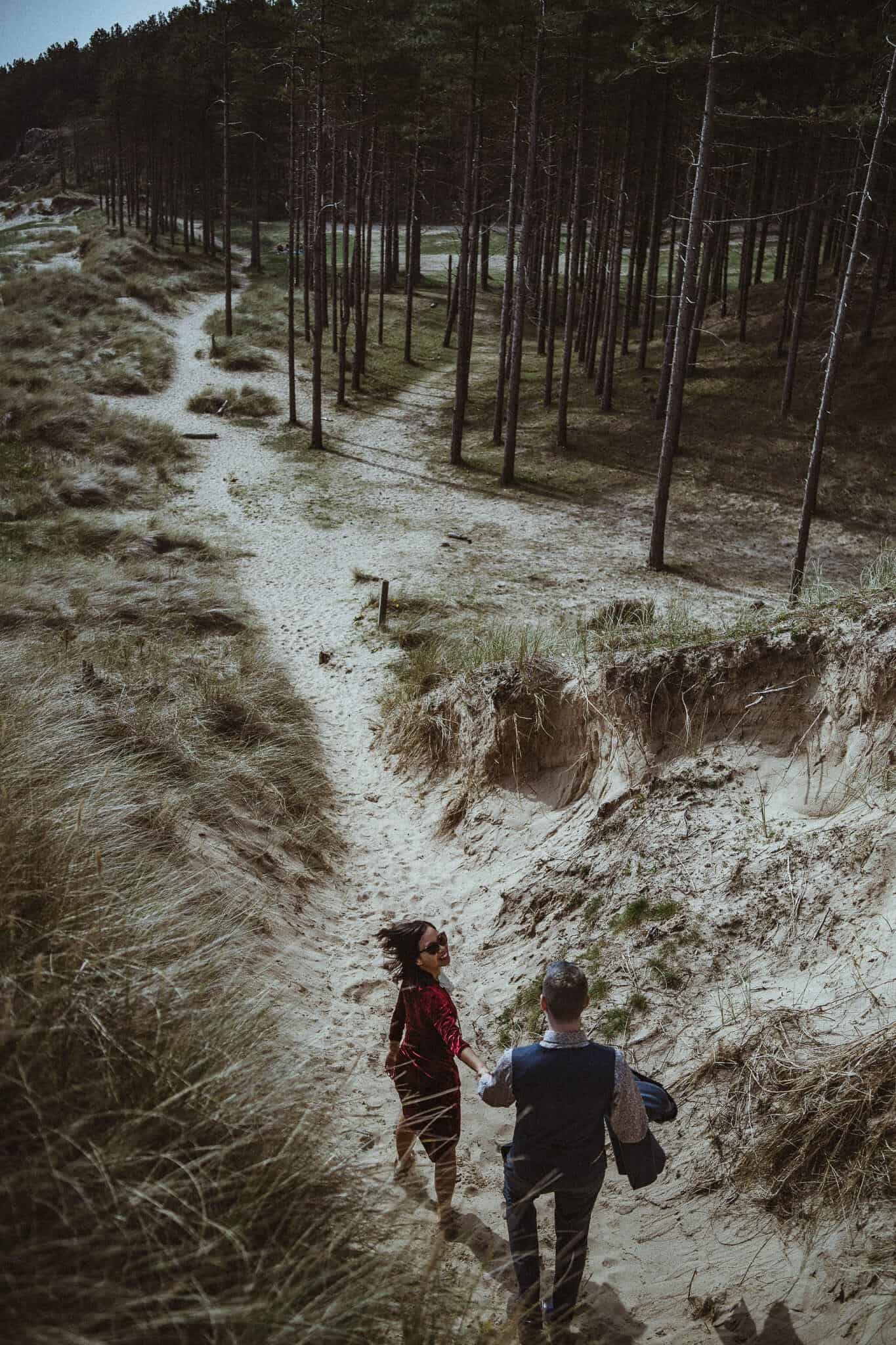 The sandy paths through Newborough Forest