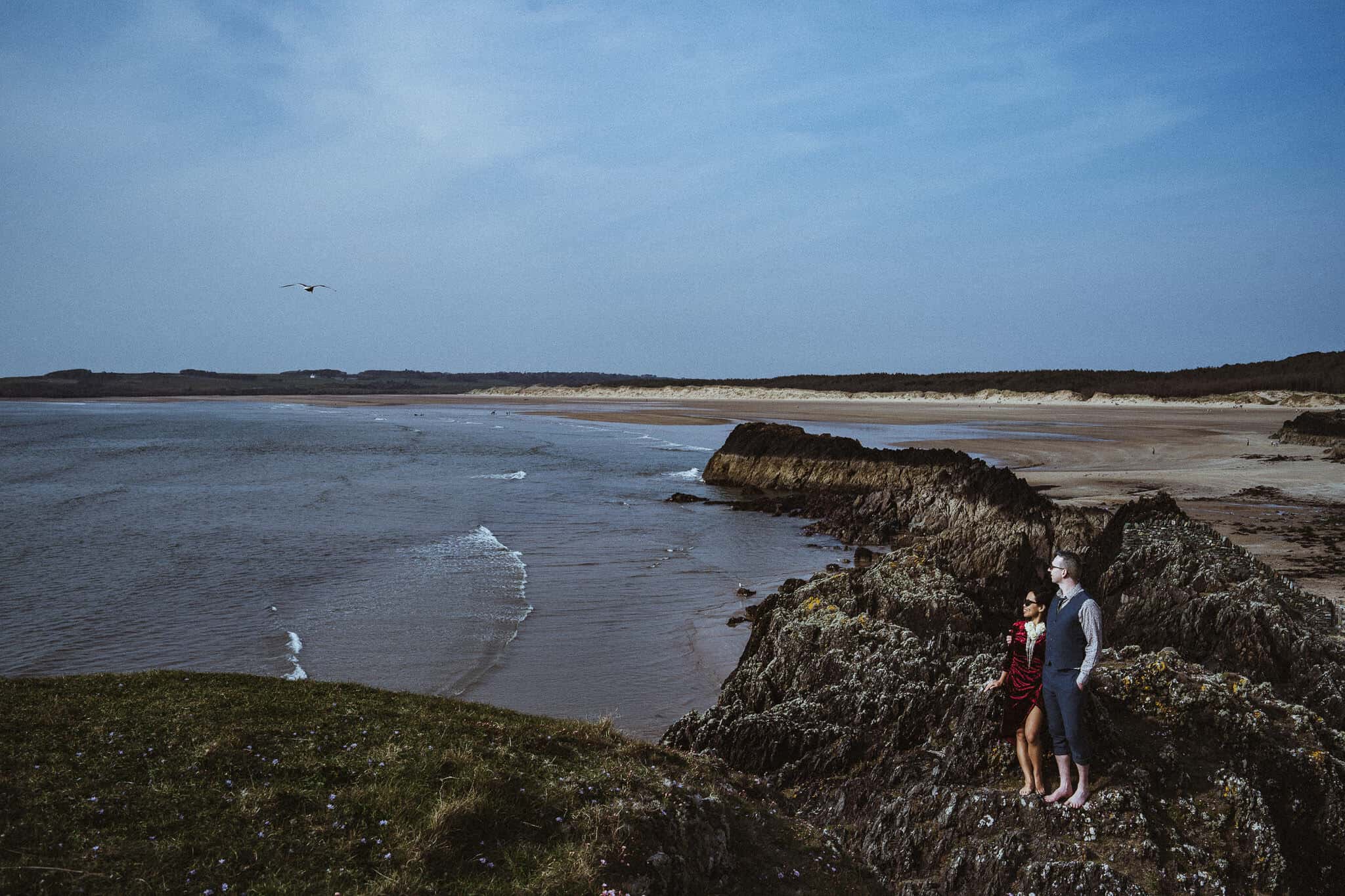 Looking back onto Malltraeth Bay beach from Ynys Llanddywn, Anglesey.